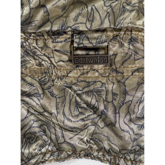 Vintage Edelweiss Skiwear Metallic Gold Paisley Ski Jacket M 80s 90s Retro Puffe - Picture 4 of 15